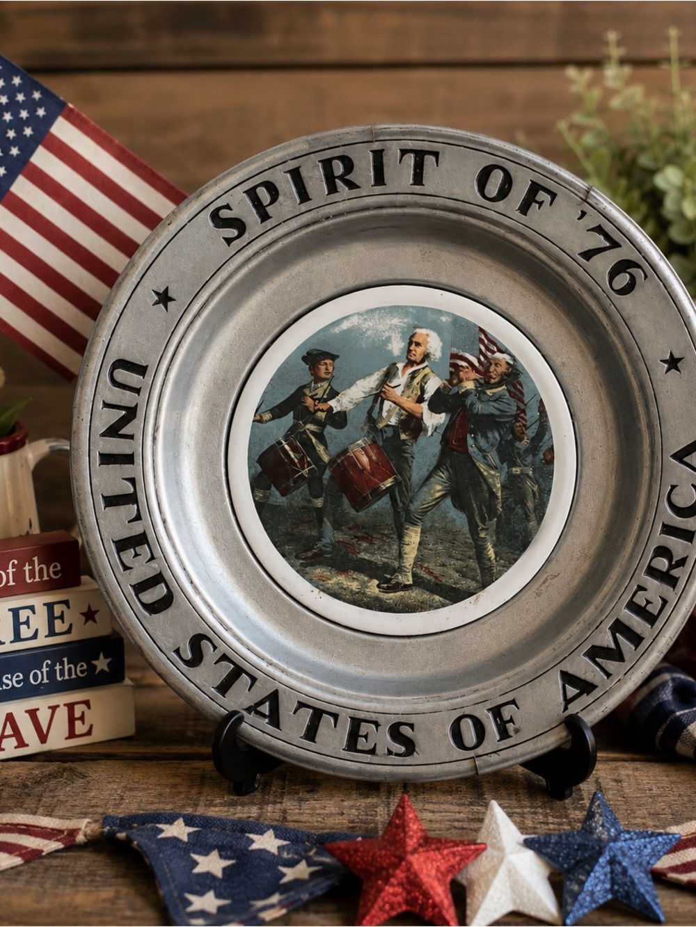 Wilton Armetale “Spirit of ’76” Plate Revolutionary War Decor USA Collectible